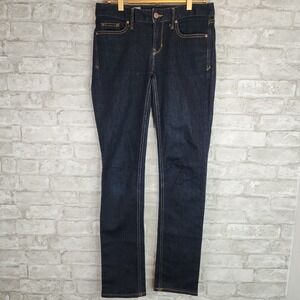 Gap 1969 Real Straight Jeans Dark Blue Wash Low Rise 25R